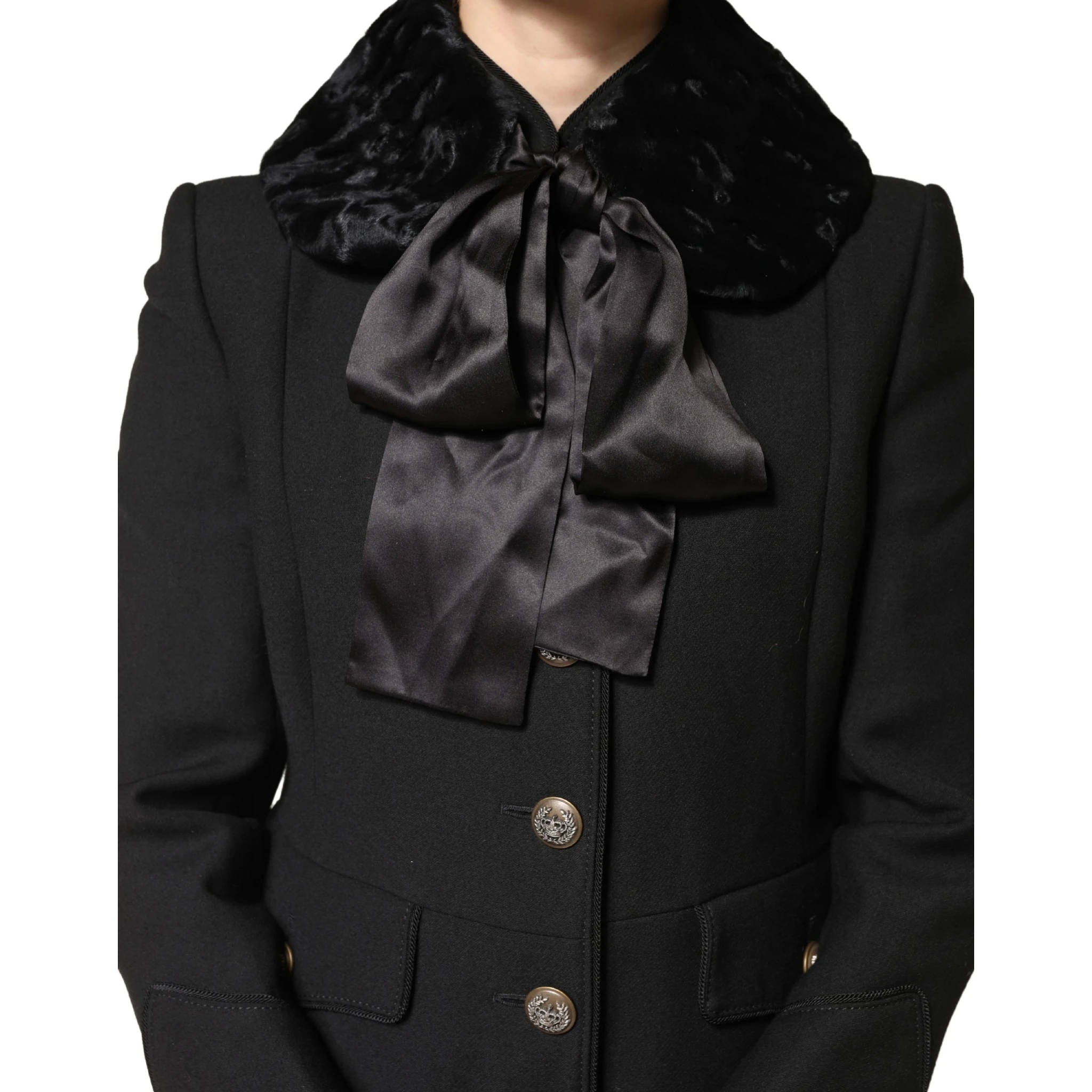 Black Lamb Fur Women Neck Warmer Winter Scarf