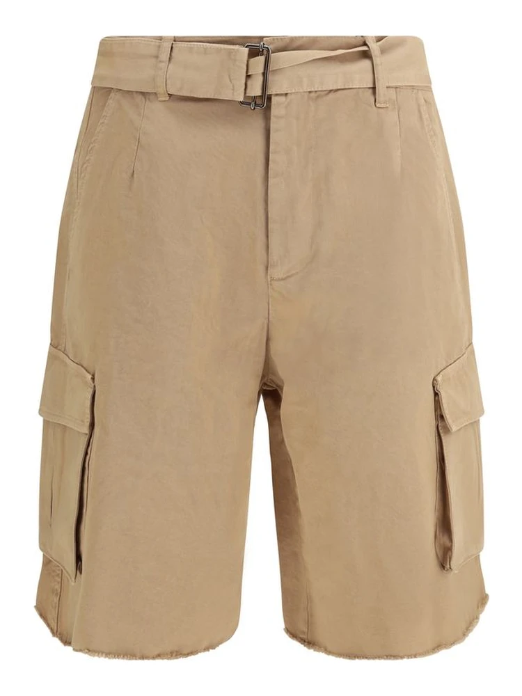 Beige Cotton Bermuda Shorts