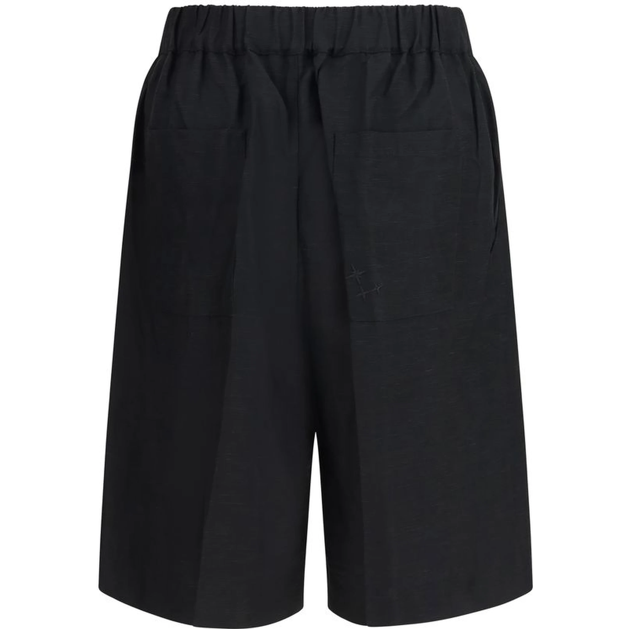 Black Viscose Bermuda Shorts