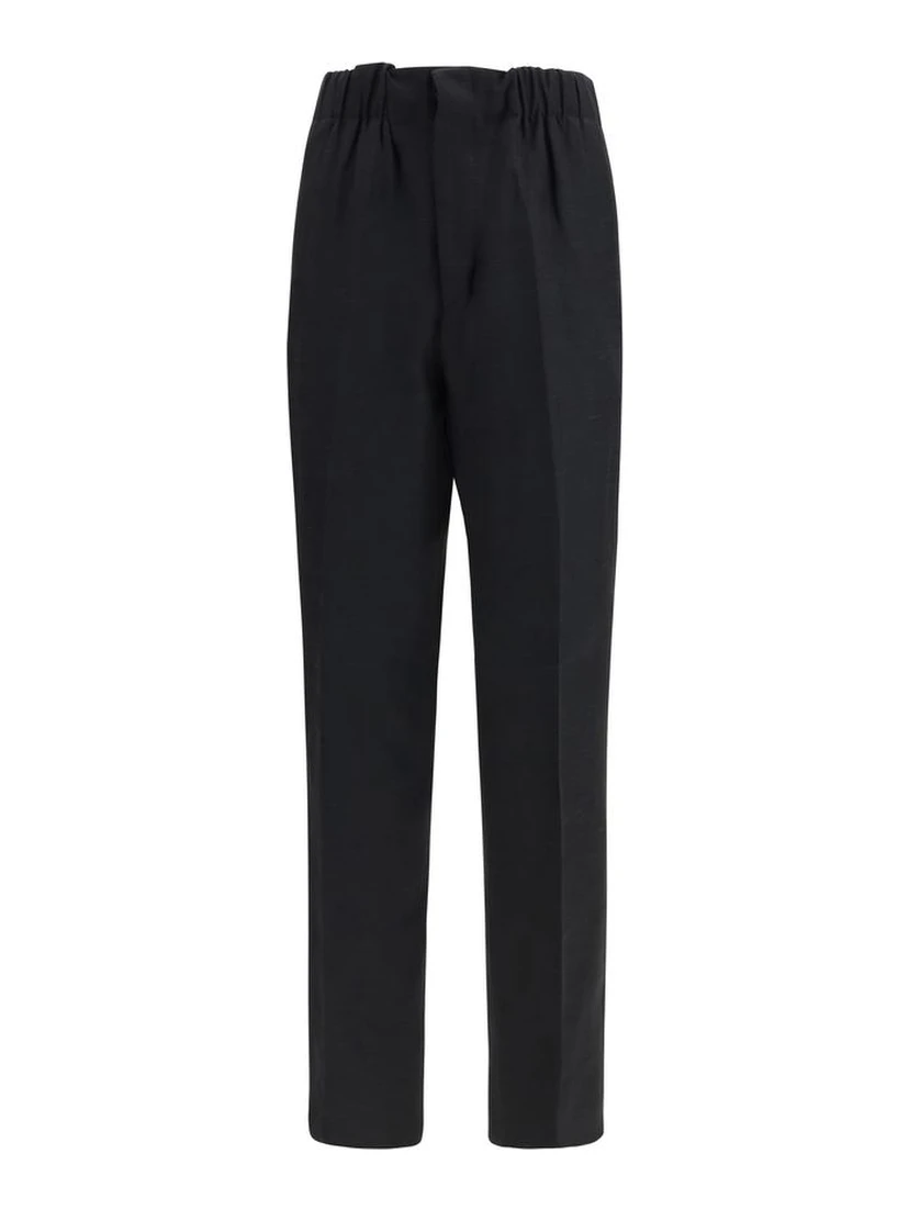 Black Viscose Casual Pants