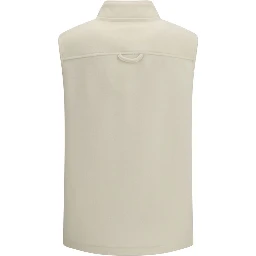 Beige Fleece Wool Sleveless Jacket
