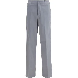 Gray Cotton Casual Pants