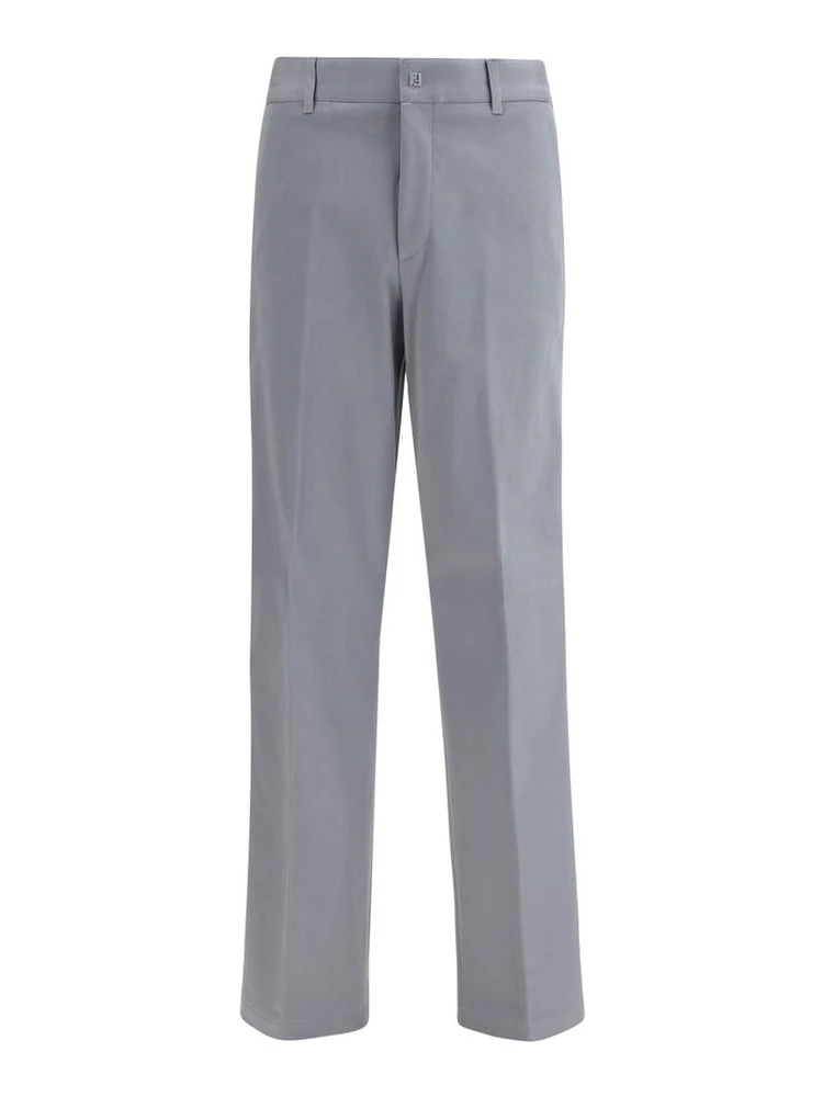 Gray Cotton Casual Pants