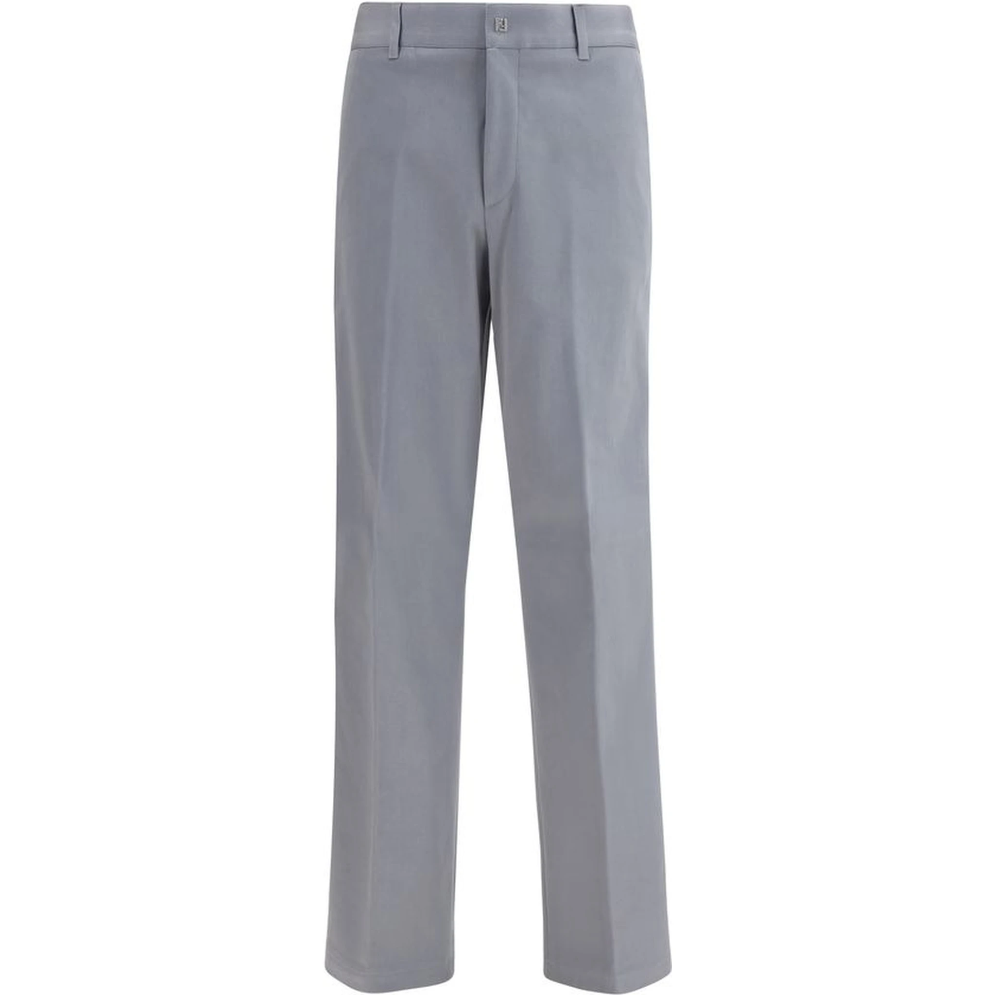 Gray Cotton Casual Pants