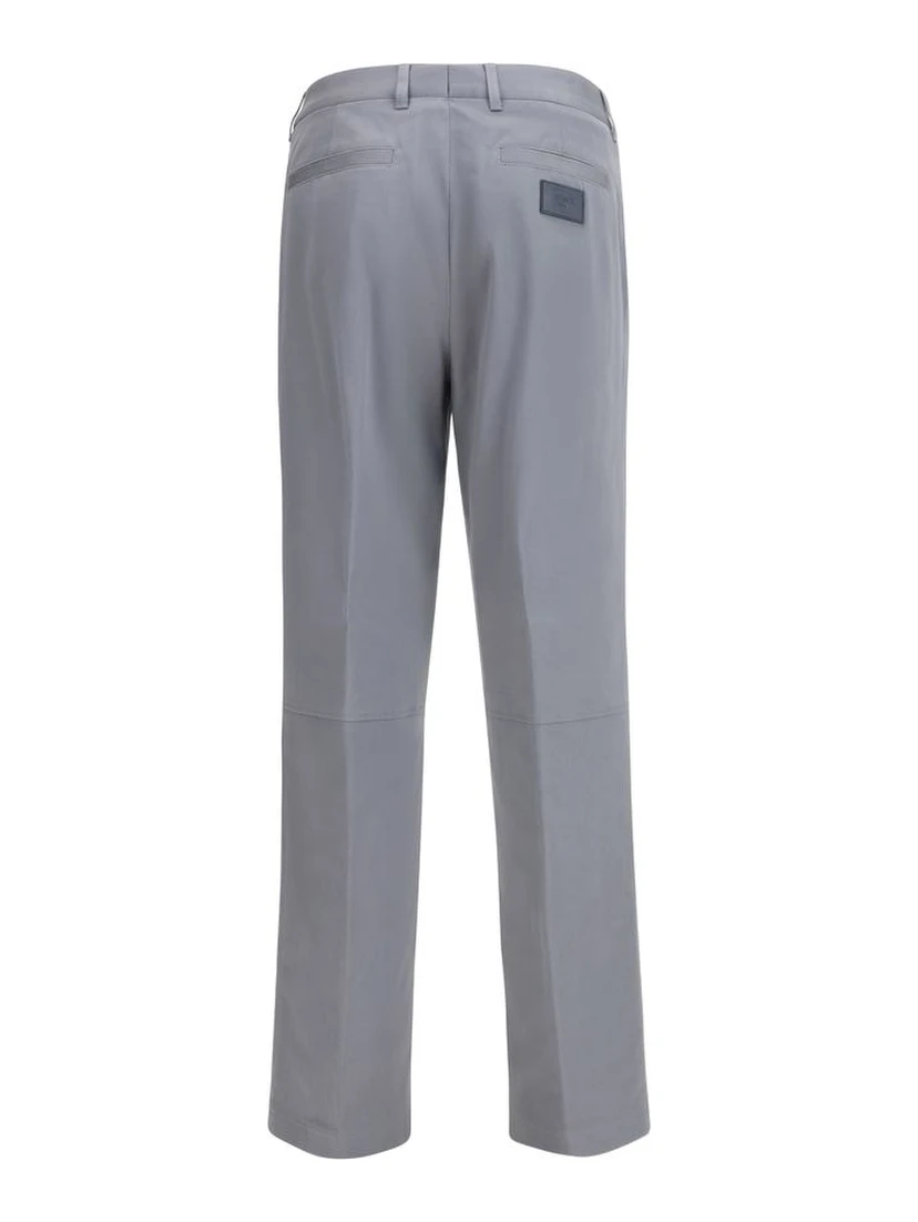 Gray Cotton Casual Pants