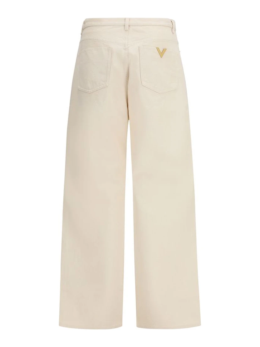 Beige Cotton Jeans Denim