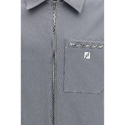 Gray Cotton Shell Jacket