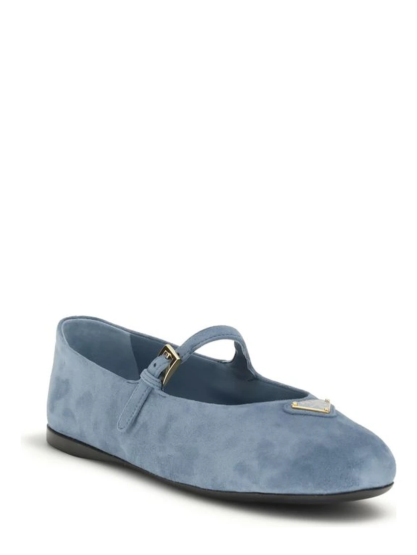 Blue Goatskin Ballet Flats