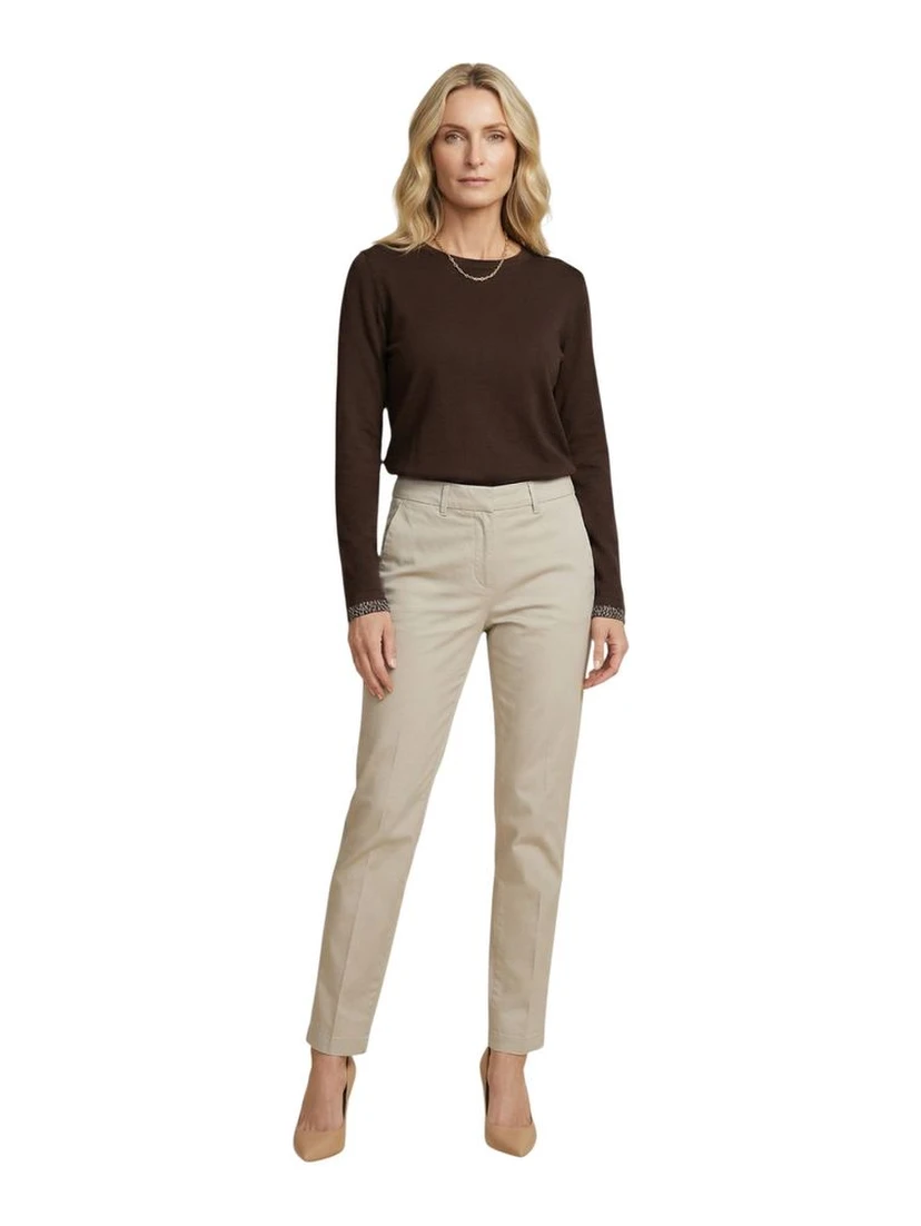 Brown Cotton Long Sleeve T-Shirt