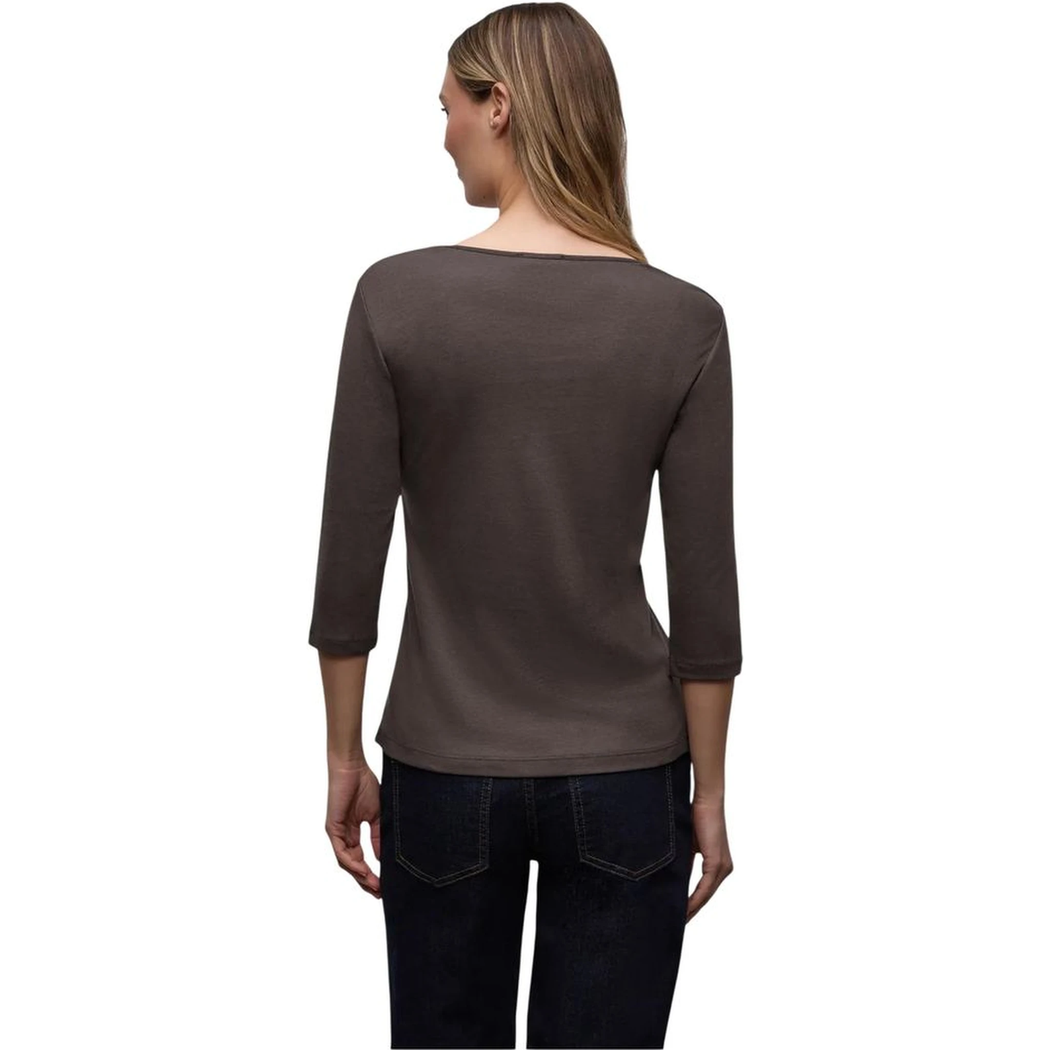 Brown Cotton Long Sleeve T-Shirt