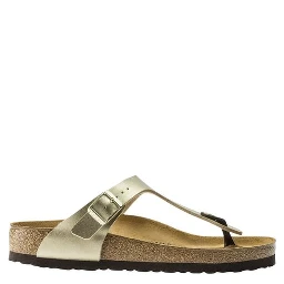 Gold Synthetic Flat Sandals