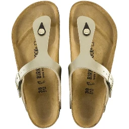Gold Synthetic Flat Sandals
