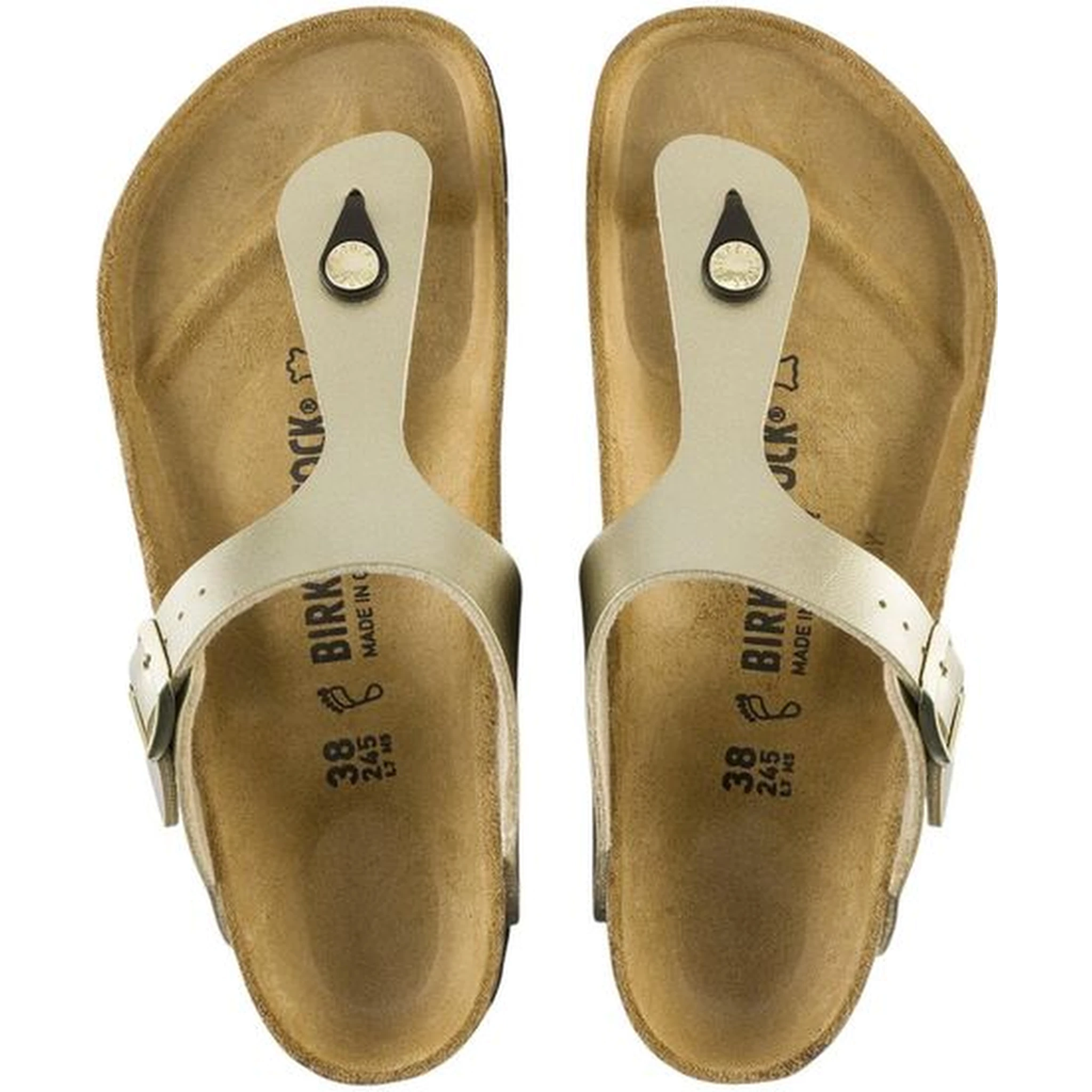 Gold Synthetic Flat Sandals