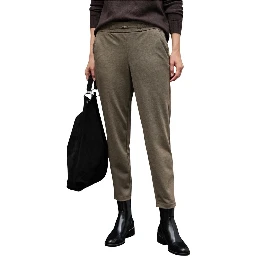 Brown Polyester Casual Pants
