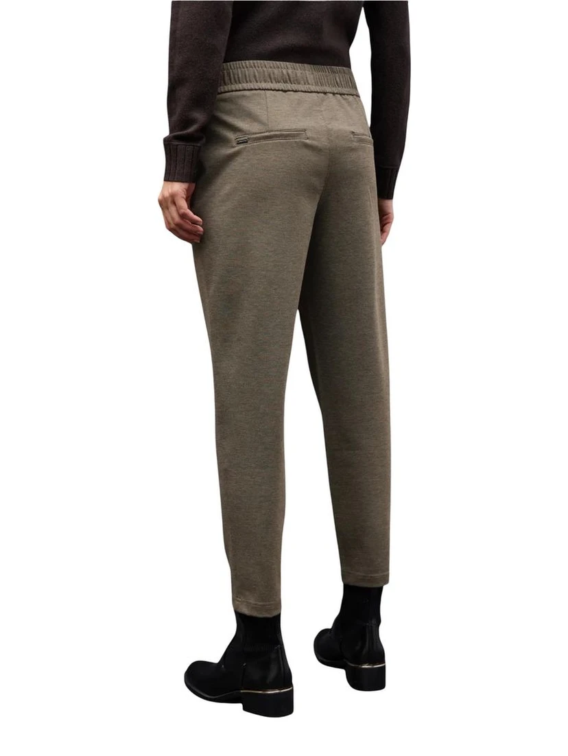 Brown Polyester Casual Pants