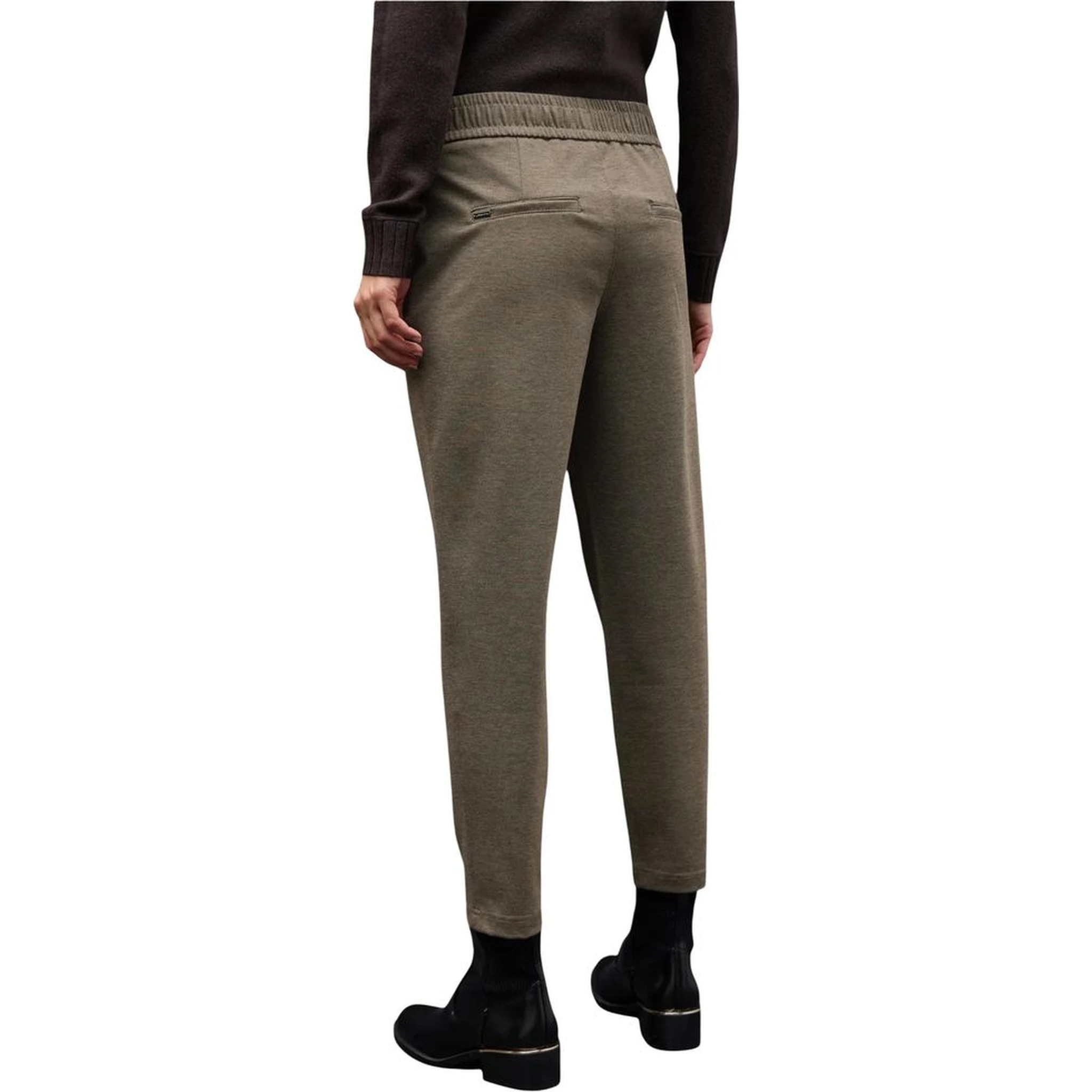 Brown Polyester Casual Pants
