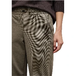 Brown Polyester Casual Pants