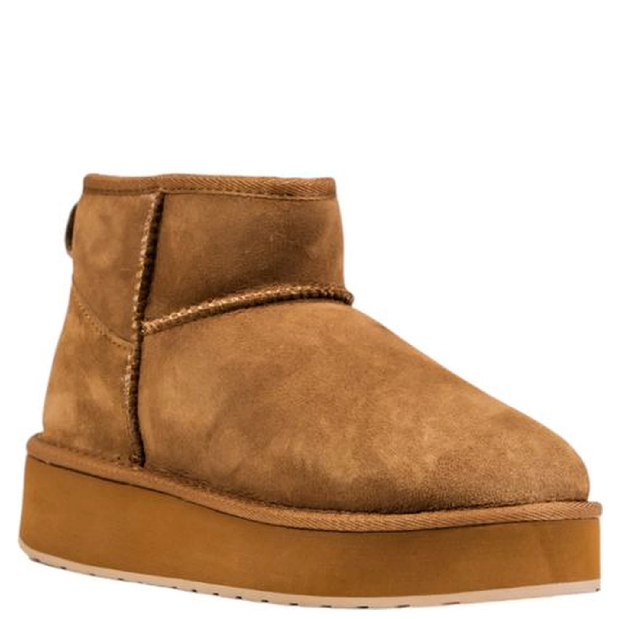 Beige Leather Ankle Boots