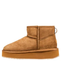 Beige Leather Ankle Boots