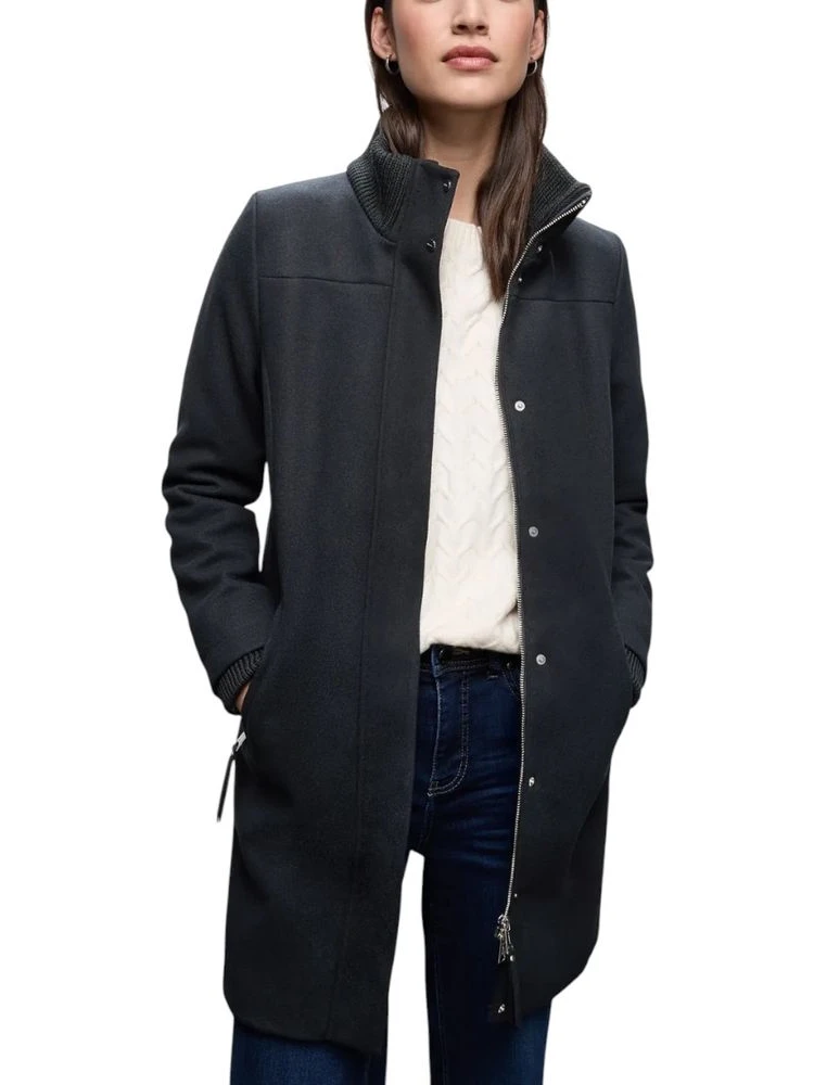 Blue Polyester Coat