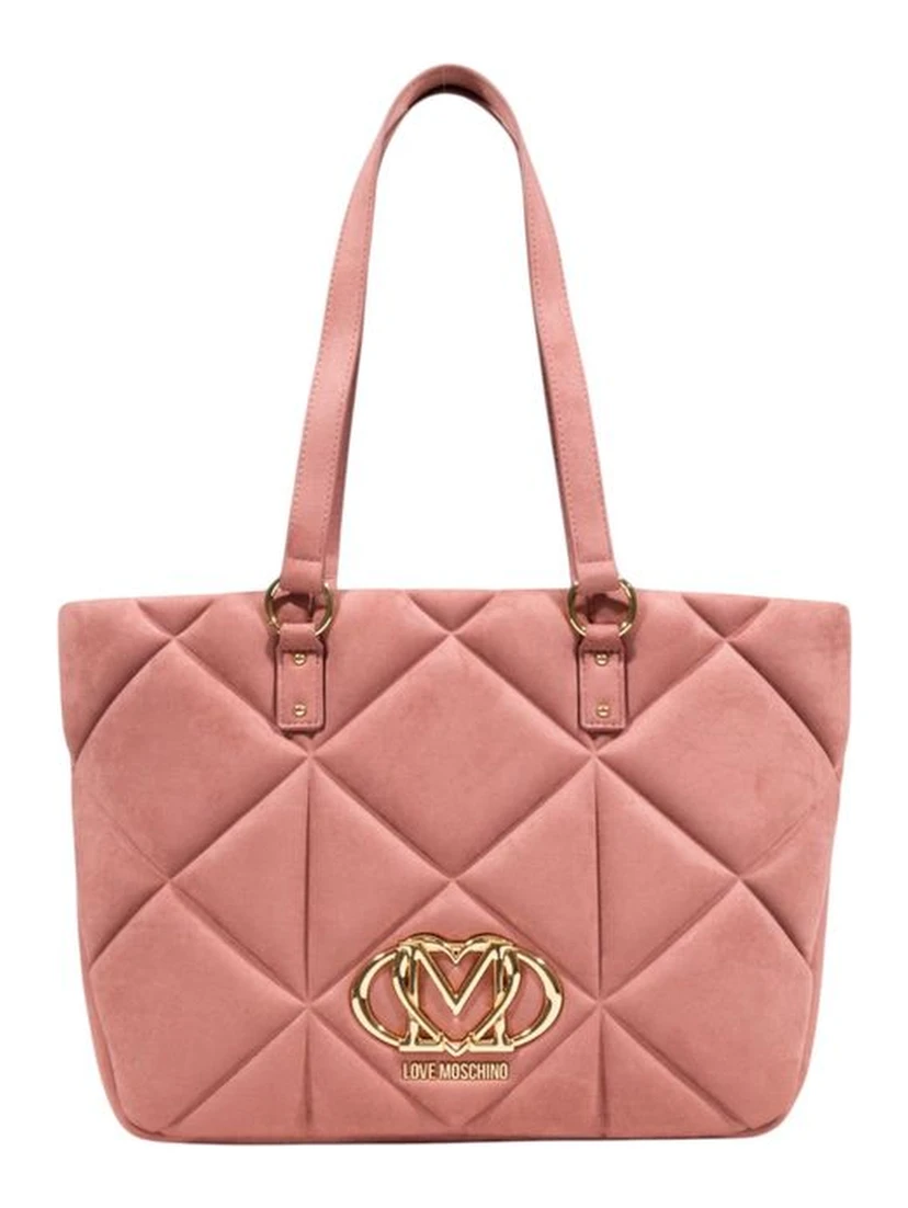 Pink Suede Leather Handbag