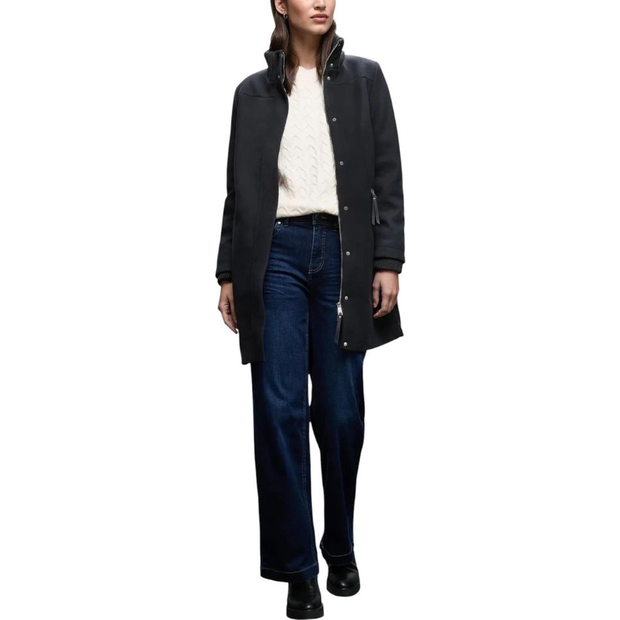 Blue Polyester Coat