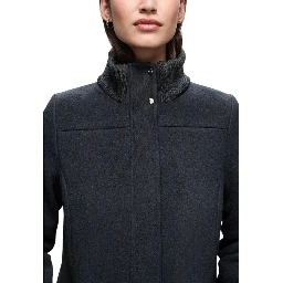 Blue Polyester Coat