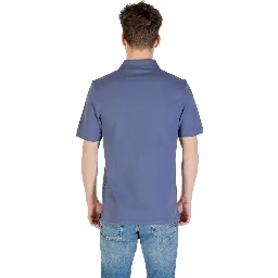 Blue Cotton Polo Shirt