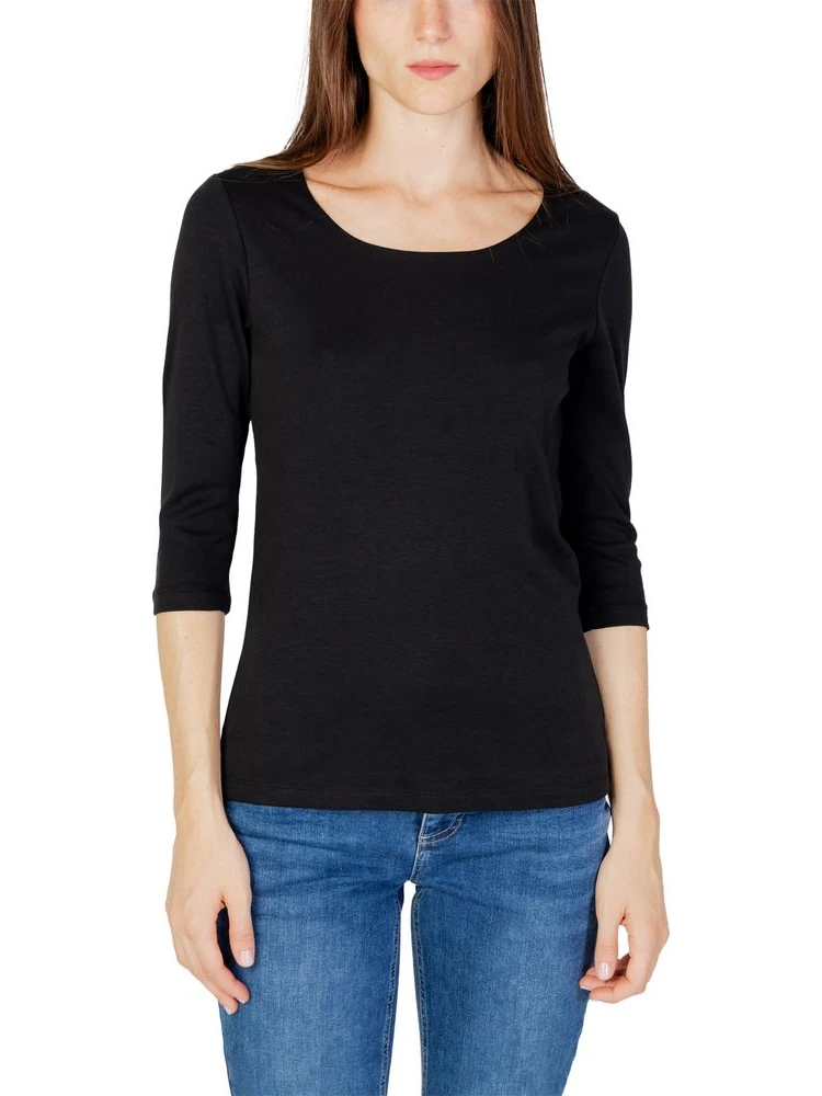 Black Cotton Long Sleeve T-Shirt