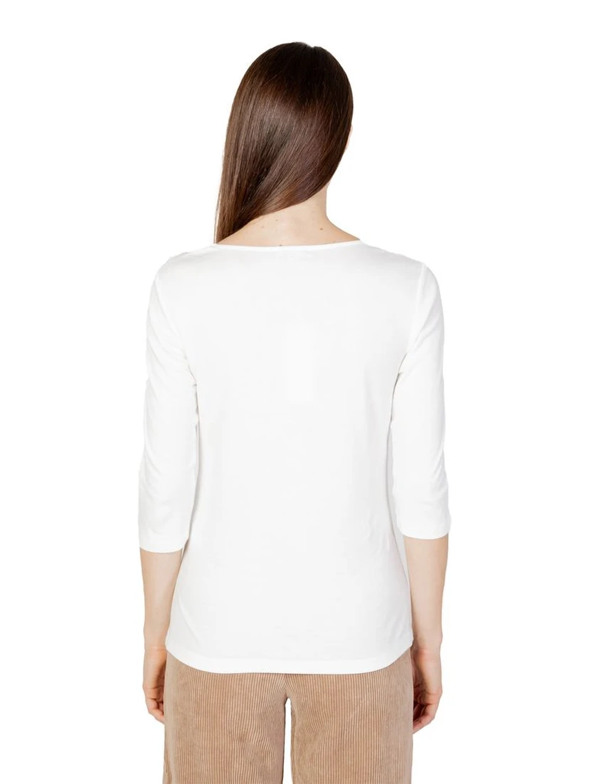 Cream Cotton Long Sleeve T-Shirt