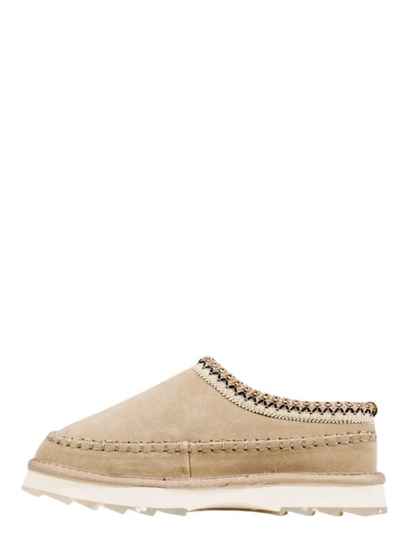 Gray Leather Slippers