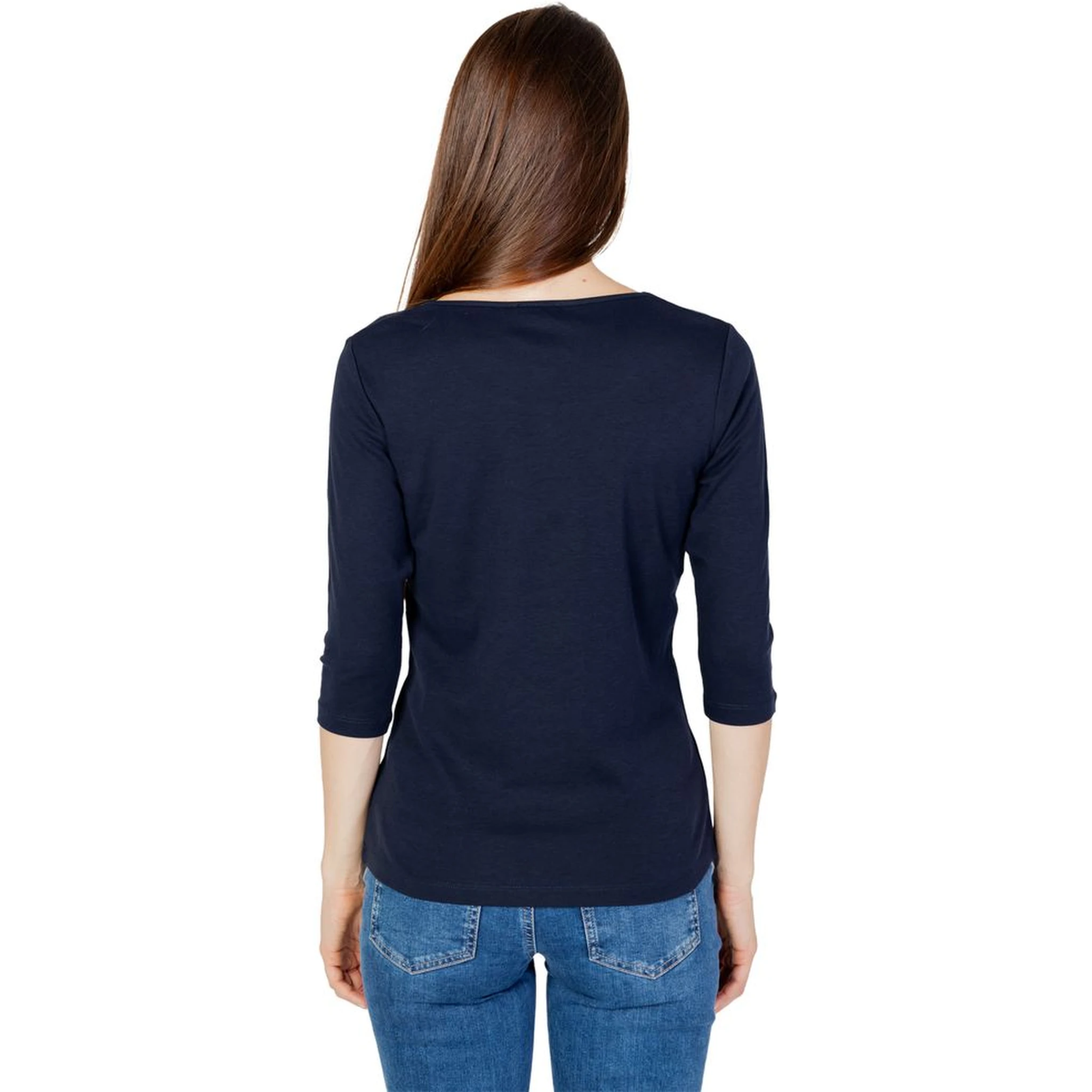 Blue Cotton Long Sleeve T-Shirt