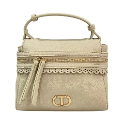 Beige Polyethylene Shoulder Bag