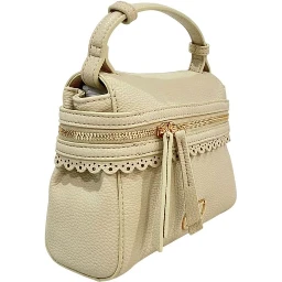 Beige Polyethylene Shoulder Bag