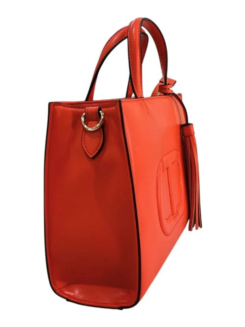 Orange Faux Leather Women Handbag