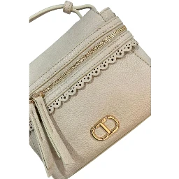 Beige Polyethylene Shoulder Bag