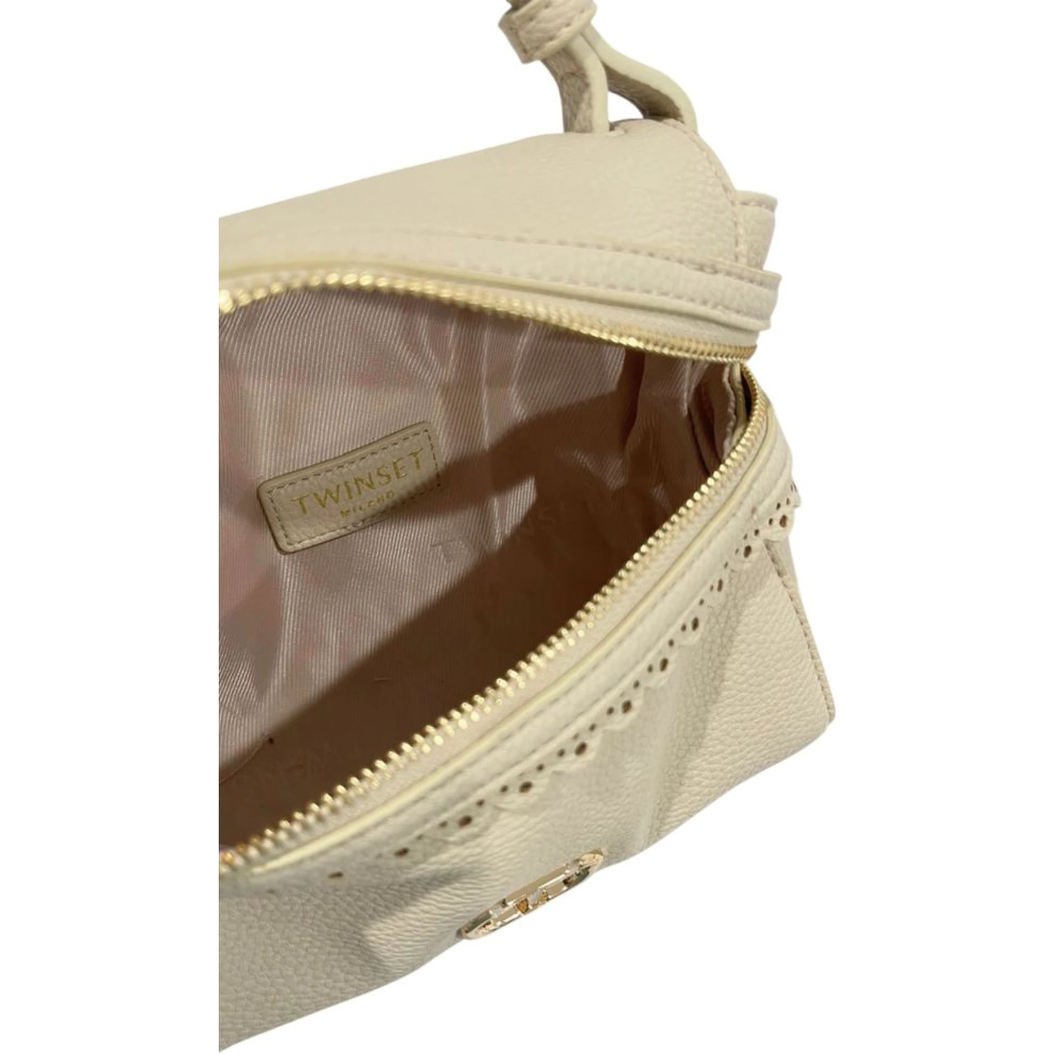 Beige Polyethylene Shoulder Bag