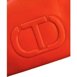 Orange Faux Leather Women Handbag