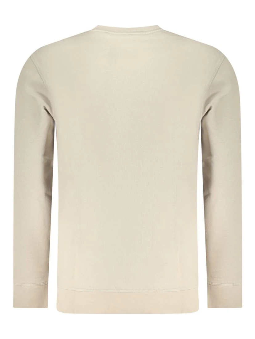 Beige Cotton Men Sweatshirt