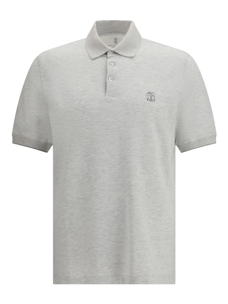 Gray Cotton Polo Shirt