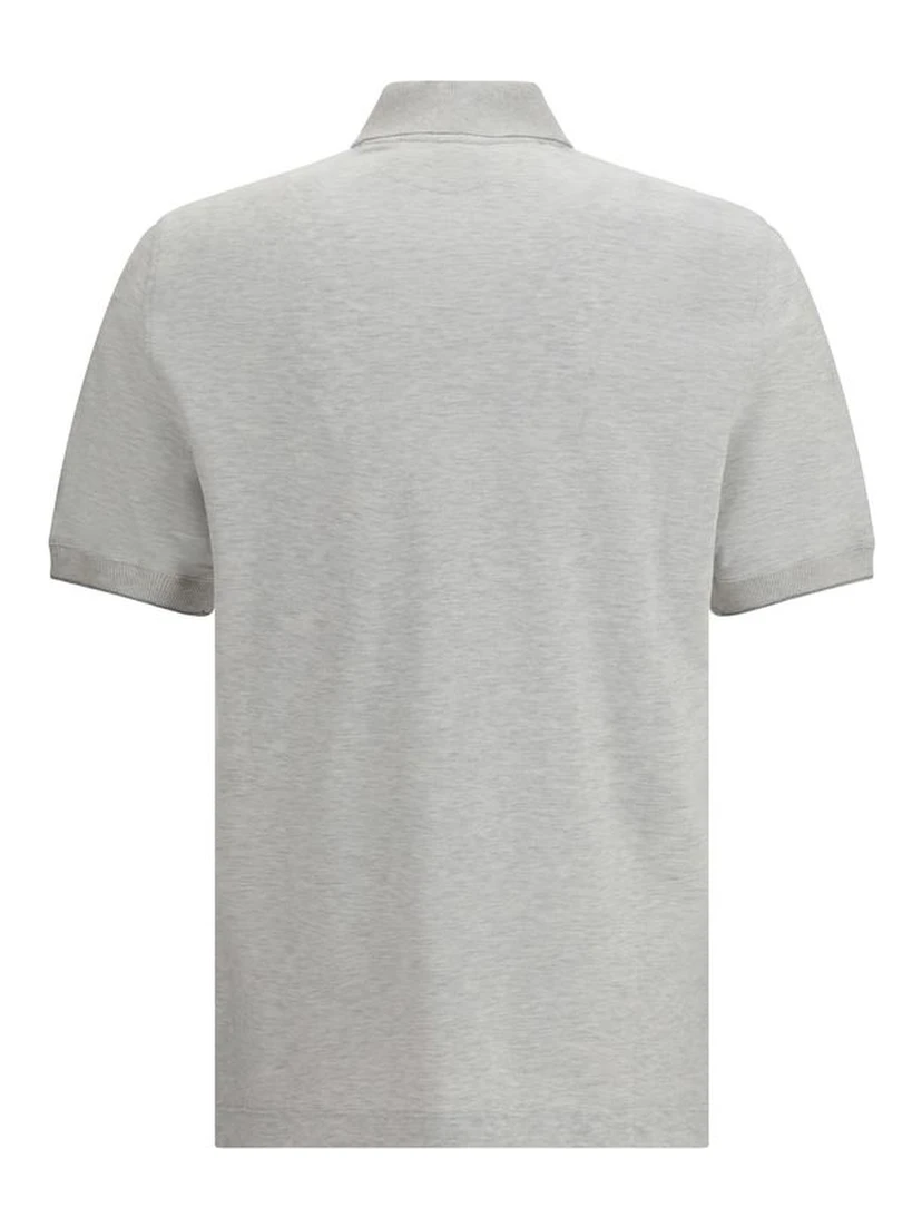 Gray Cotton Polo Shirt