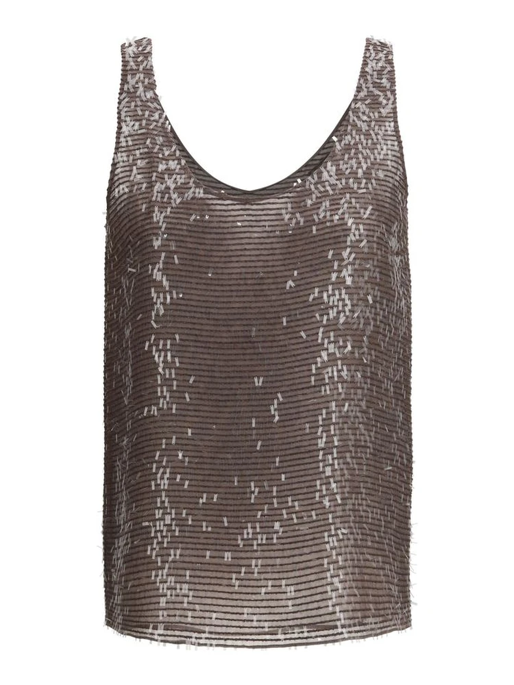Brown Silk Top