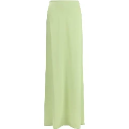 Bicolor Silk Long Skirt