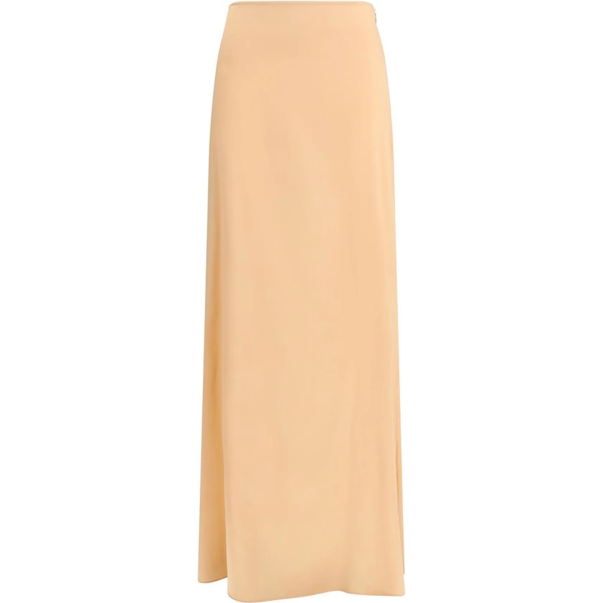 Orange Silk Long Skirt