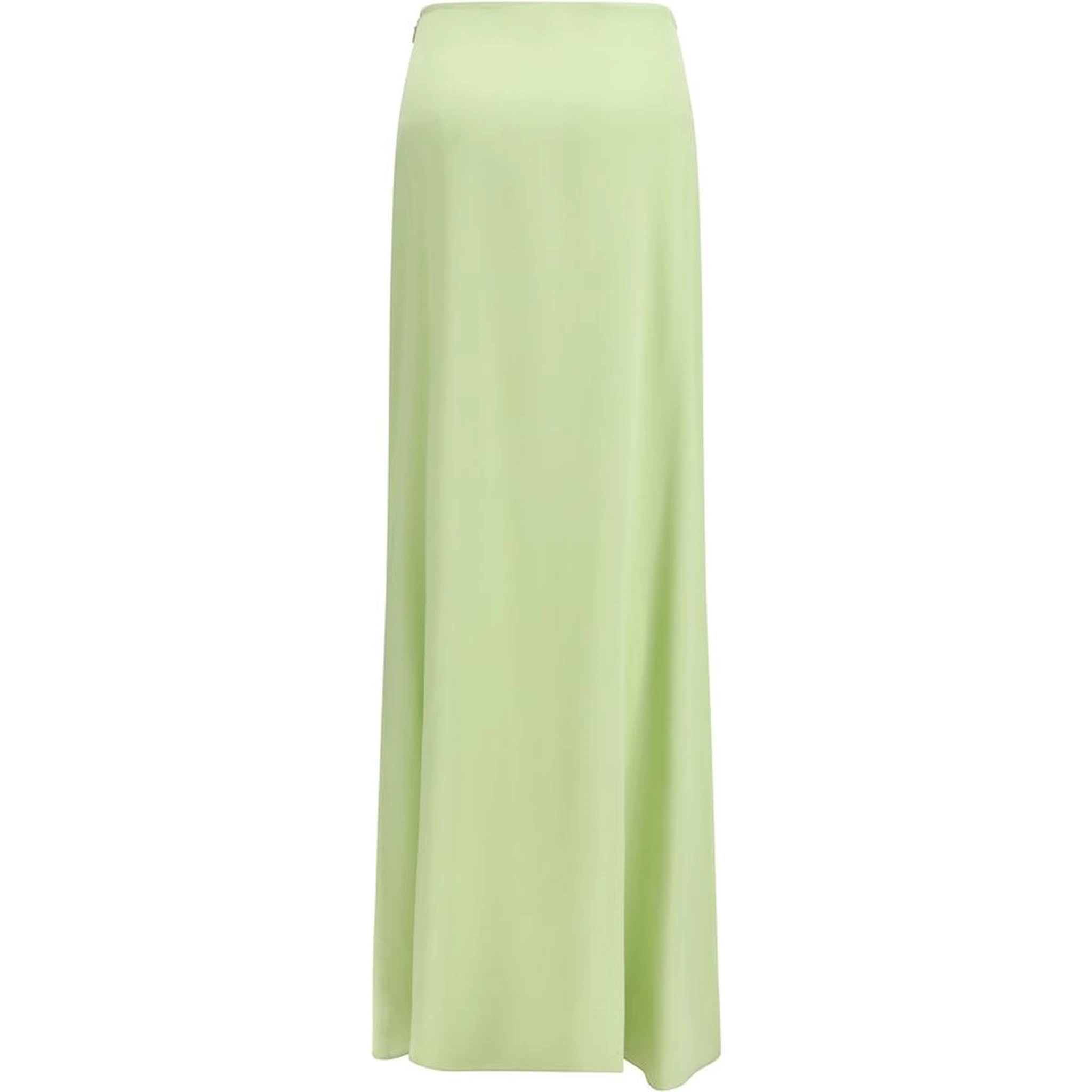 Bicolor Silk Long Skirt