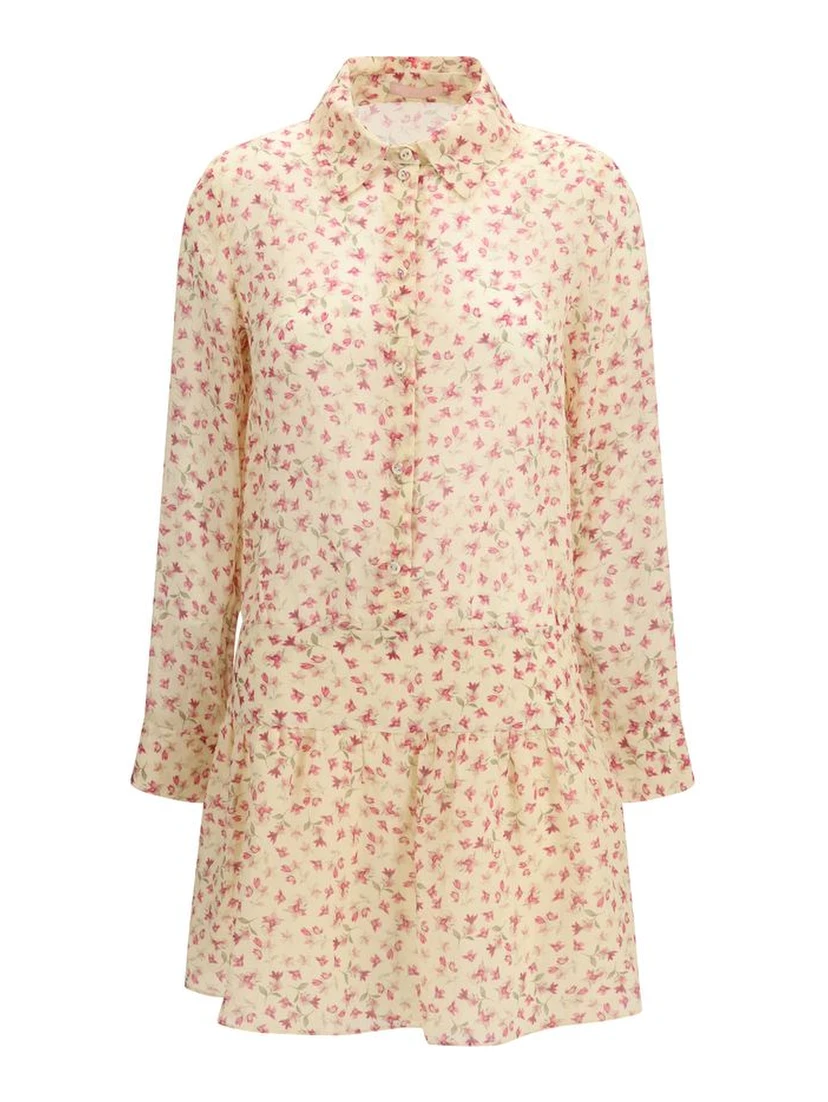 Multicolor Ramie Casual Dress