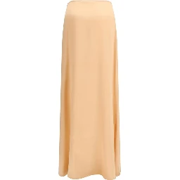 Orange Silk Long Skirt
