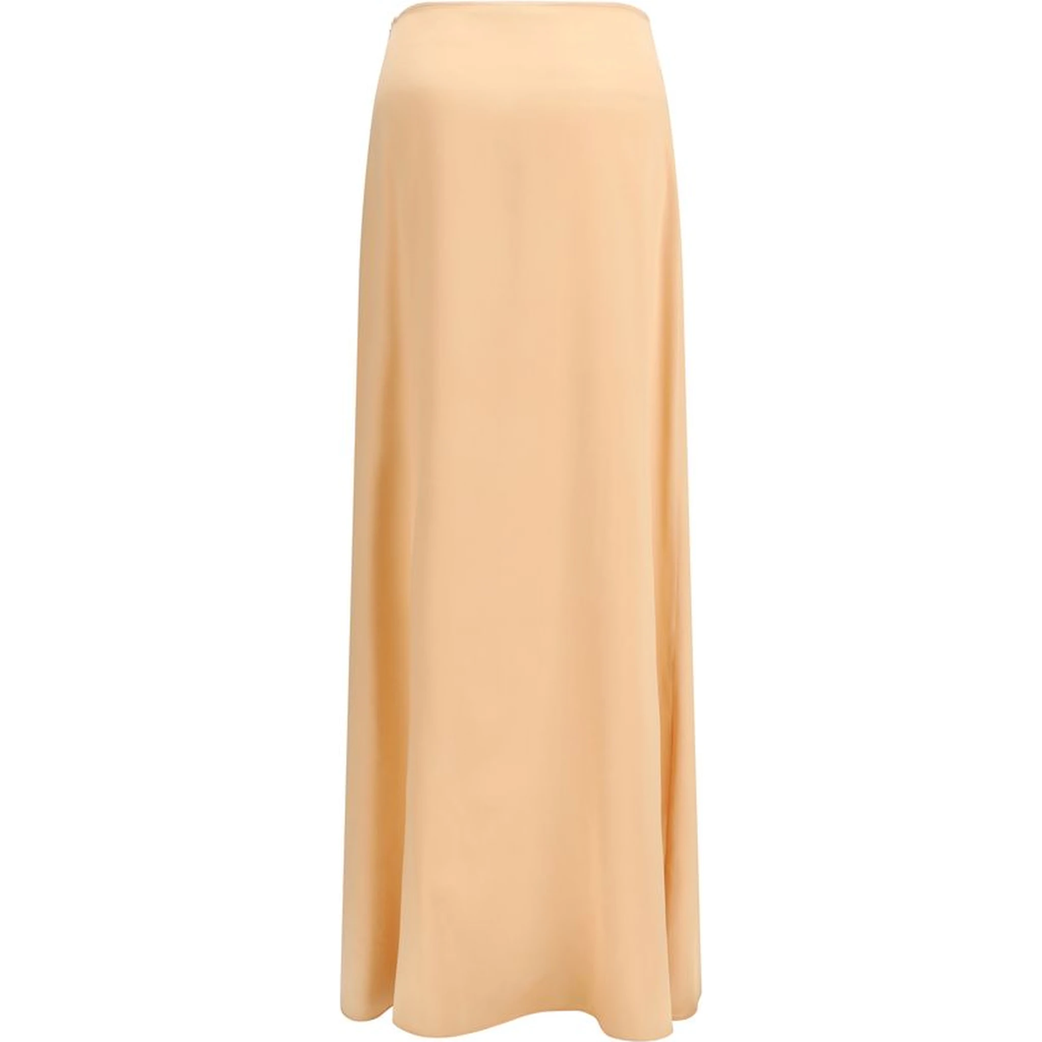 Orange Silk Long Skirt