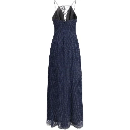 Blue Silk Casual Dress