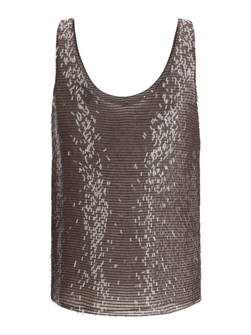 Brown Silk Top